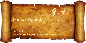 Gurka Agenór névjegykártya